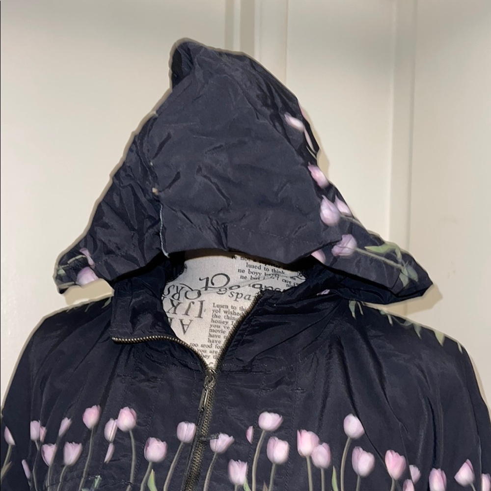 Black and Pink Bomber Jacket with Fringe Details - Picture 5 of 5